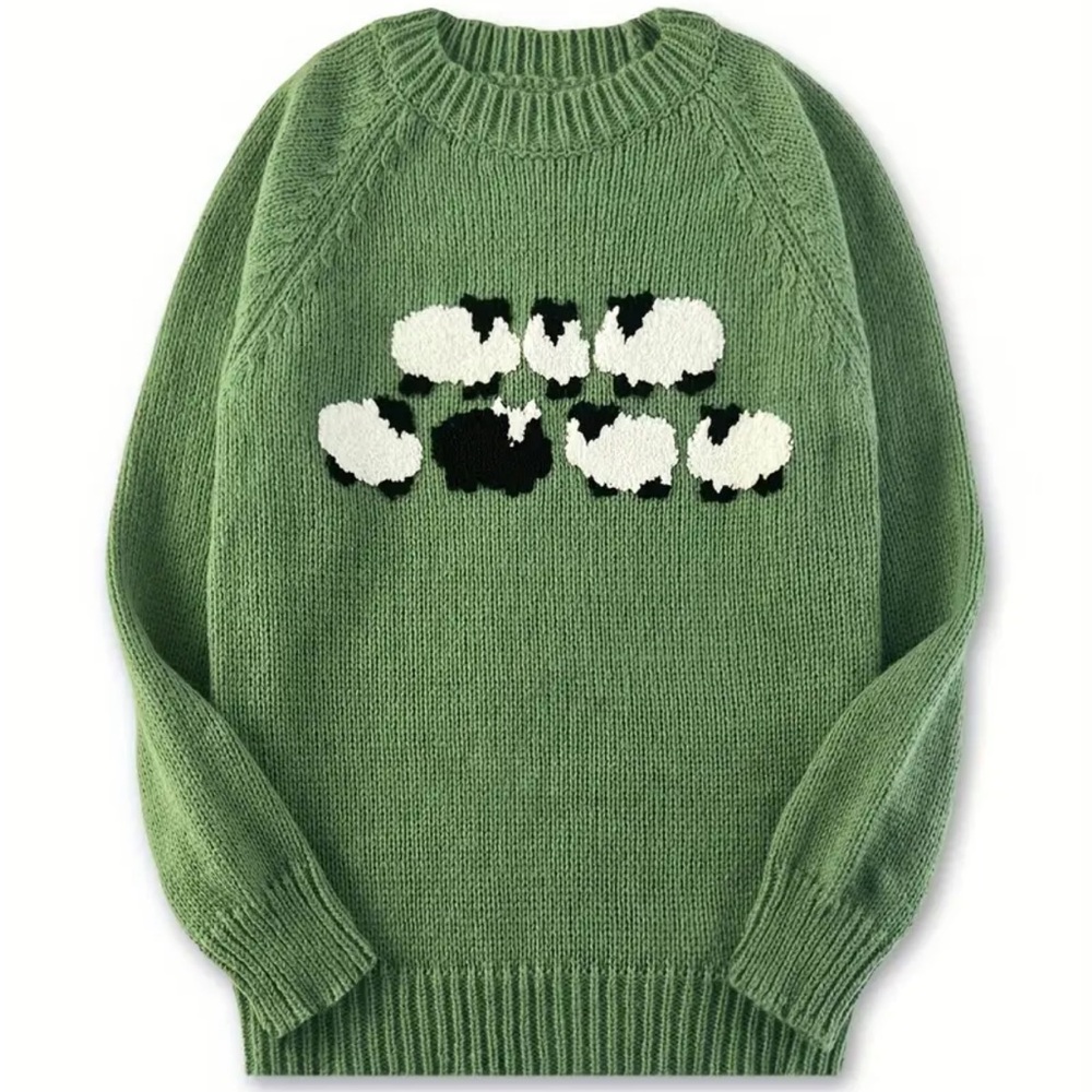 I’m The Black Sheep Olive Oil Green Sweater 🐑